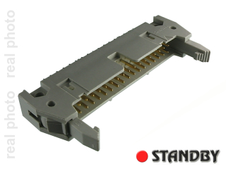 IDC 34 pin, male, THT, straight, standard latch