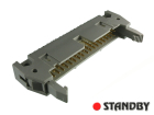 IDC 34 pin, male, THT, straight, standard latch