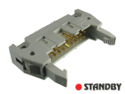 IDC 18 pin, male, THT, straight, standard latch