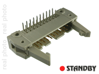 IDC 20 pin, wtyk do druku, kątowy, z zatrzaskami