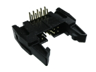 IDC 10 pin, male, THT, angled 90°, standard latch