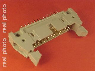 IDC 26 pin, male, THT, straight, short latch