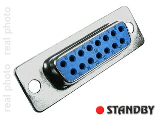 Connector female D-Sub 15 pin