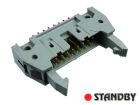 IDC 16 pin, male, THT, straight, standard latch