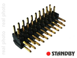 Pin headers double row angled 2x10