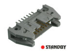 IDC 14 pin, male, THT, straight, to connect with latch