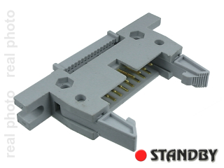 IDC 16 pin, male, for ribbon cable, standard latch