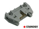 IDC 10 pin, male, THT, angled 90°, to connect with latch