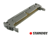 IDC 50 pin, male, THT, straight, standard latch