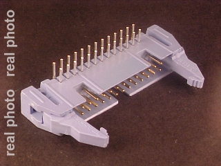 IDC 26 pin, male, THT, angled 90°, standard latch