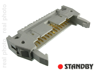 IDC 26 pin, male, THT, straight, standard latch