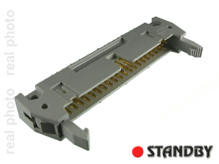 IDC 40 pin, male, THT, straight, standard latch