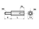 Słupek dystansowy M4 L=30mm (10szt) - 2