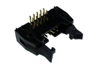 IDC 10 pin, male, THT, angled 90°, standard latch