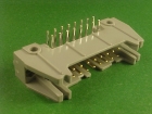 IDC 16 pin, male, THT, angled 90°, to connect with latch