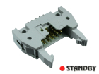 IDC 10 pin, male, THT, straight, standard latch