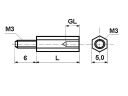 Distanbolzen M3 L=18mm (10st) - 2
