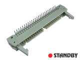 IDC 50 pin, male, THT, angled 90°, standard latch