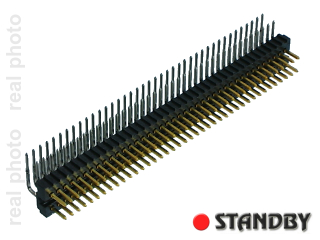 2x40; złącze szpilkowe dwurzędowe kątowe; r=1,27