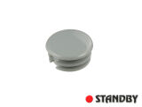 Knopfabdeckung 14,5 mm glänzend grau