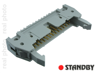 IDC 26 pin, male, THT, straight, standard latch