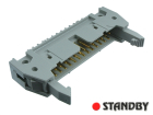 IDC 26 pin, male, THT, straight, standard latch