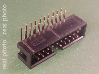 IDC 20 pin, male, THT, angled 90°