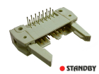 IDC 14 pin, male, THT, angled 90°, short latch